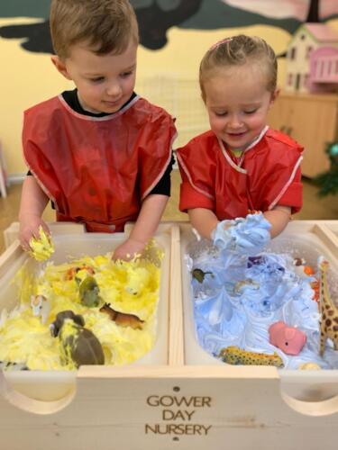 Getting messy at Gower Day Nursery 