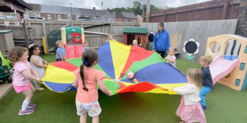 Parachute fun at Gower Day Nursery