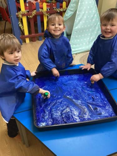 Exploring the colour blue at Gower Day Nursery