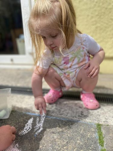 Drawing with chalk