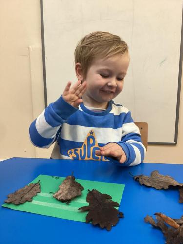 Leaf collage at Gower Day Nursery