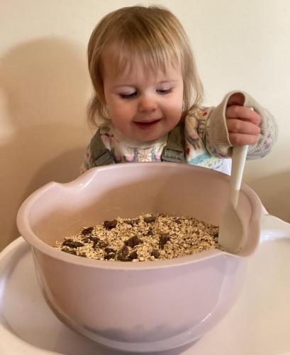 Making reindeer food at Gower Day Nursery